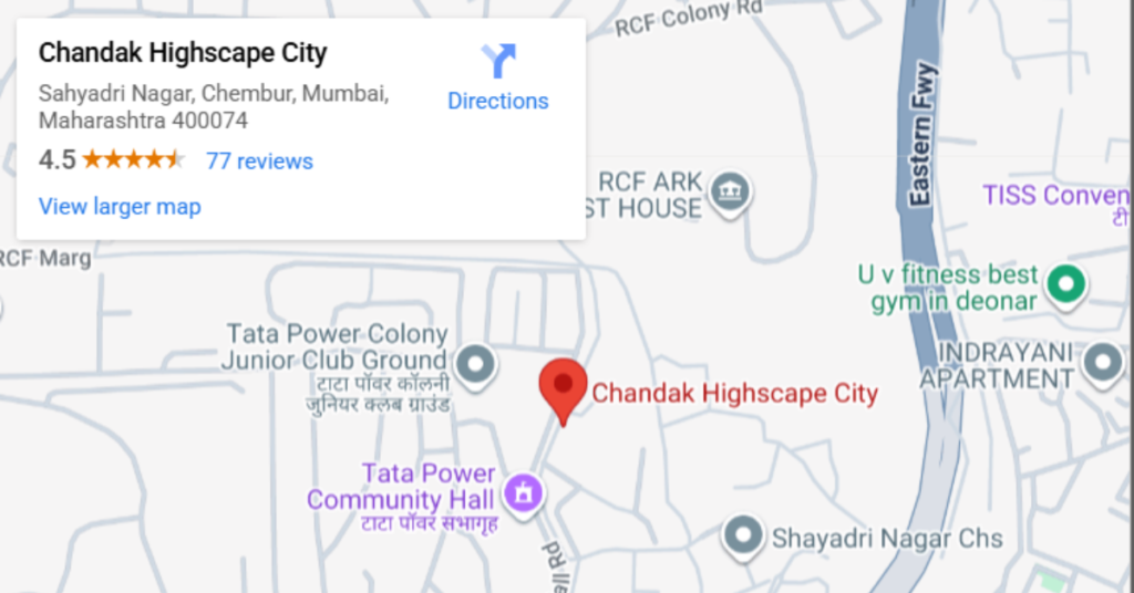 Strategic Chandak Highscape City location in Chembur offering seamless connectivity to key Mumbai destinations.