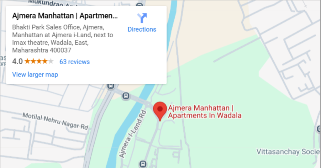 The Ajmera Manhattan location in Wadala offers seamless connectivity to key location of Mumbai.