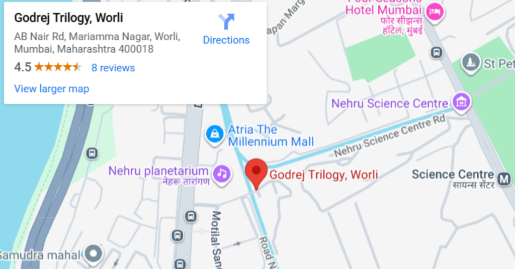 Godrej Trilogy Worli location offers a peaceful residential setting in central Worli, South Mumbai.