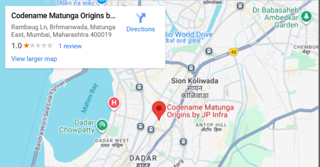 jp infra matunga origins