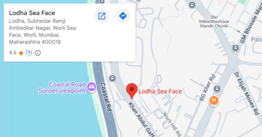 Lodha Sea Face Location Lodha Sea Face Location