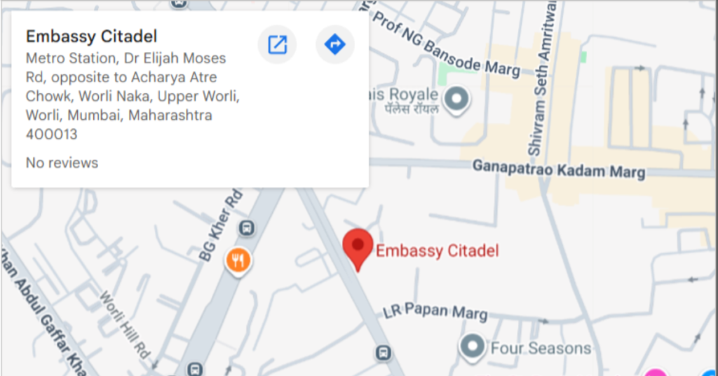 Embassy Citadel Worli location Embassy Citadel Worli Location