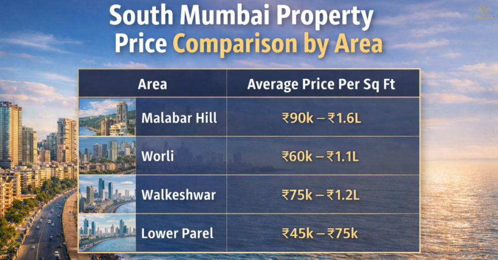 South Mumbai property rates per sq ft