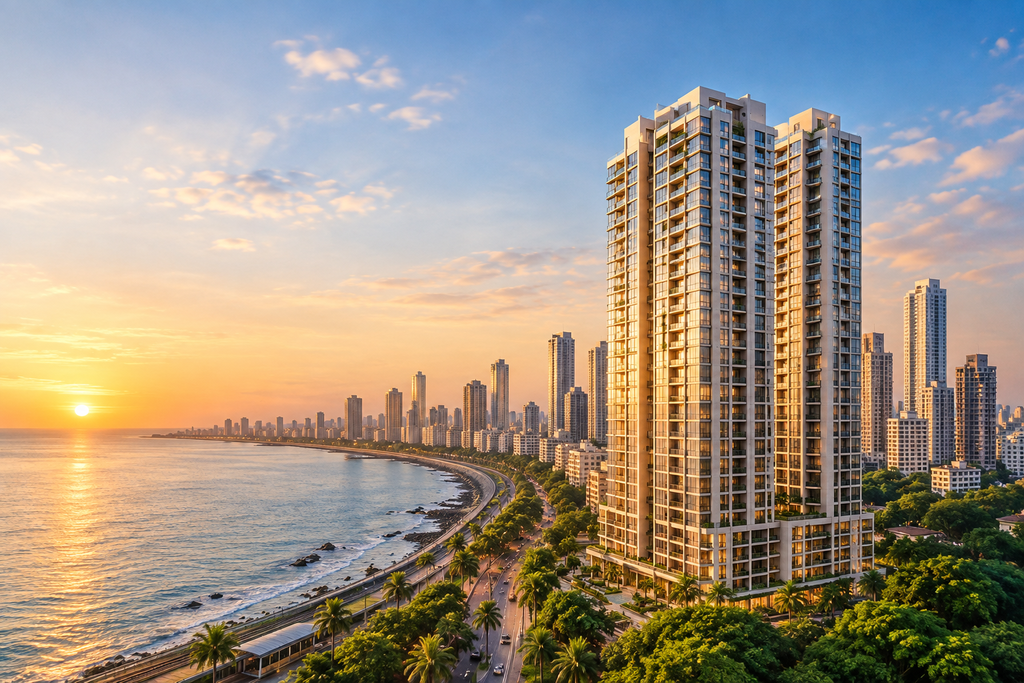 Godrej Marine Lines luxury residential building overlooking the Mumbai coastline