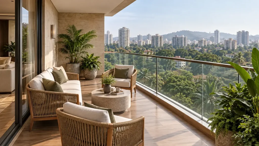 Elegant bedroom interior representing the residential lifestyle at Hines Powai.
