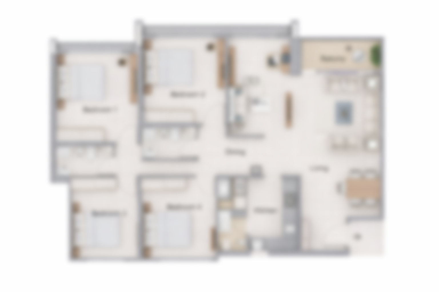 Codename The Blade Worli office floor plan with four offices per floor