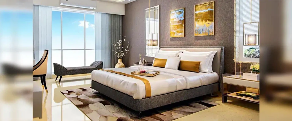 Premium bedroom interior at Lodha Aureus Sewri