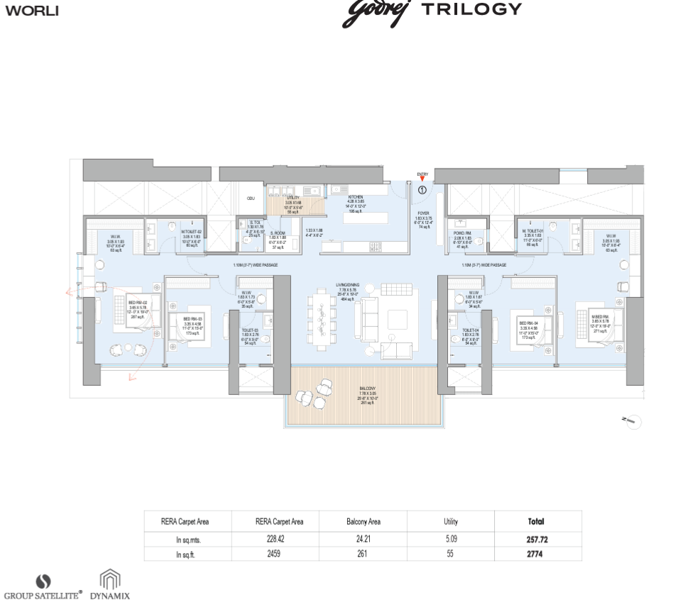 Godrej Bandra West Simplex residence floor plan