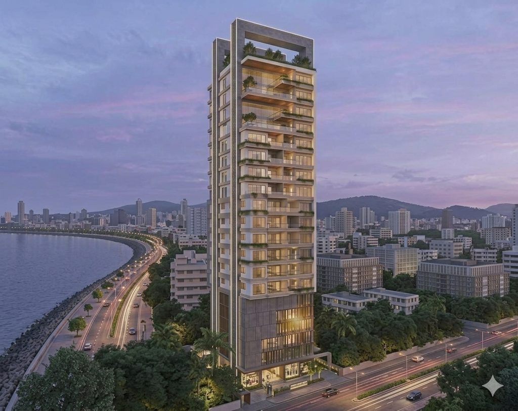 Exterior view representing the upcoming Godrej Marine Lines residential development in South Mumbai.