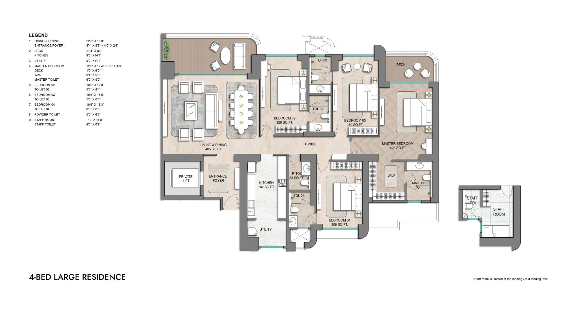 Lodha Aureus 4 Bed Large floor plan 2326 sq ft