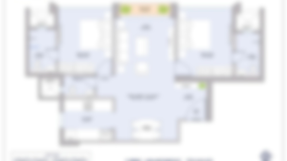 One Meraki Chembur 2 BHK floor plan carpet 772 sq ft