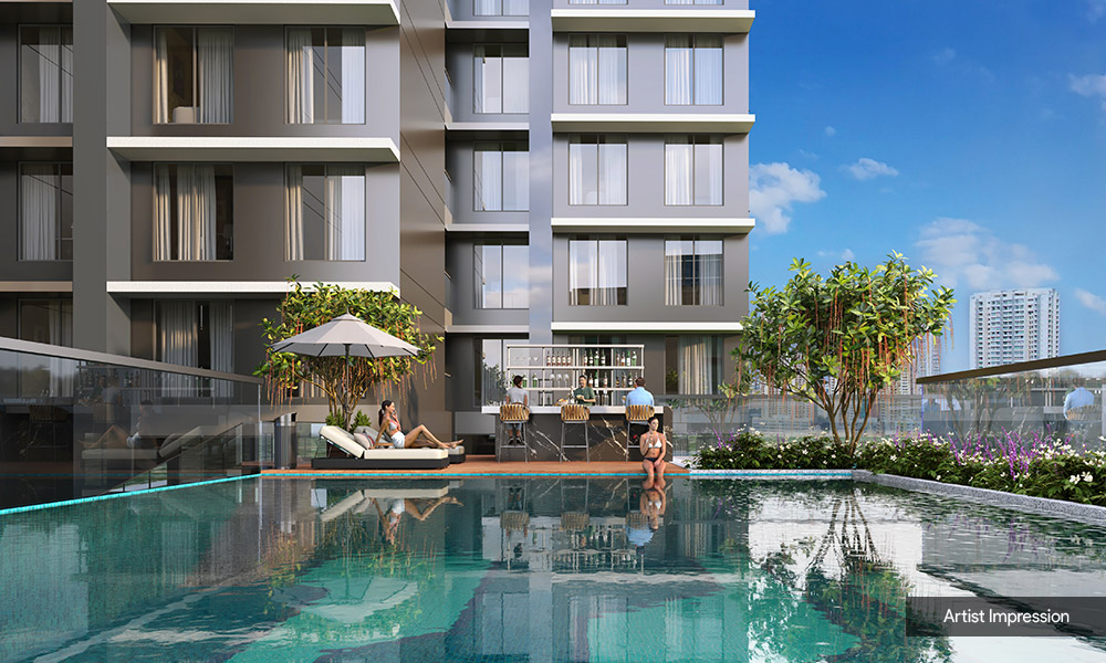 Promesa Fremont swimming pool amenity at Lalbaug Parel