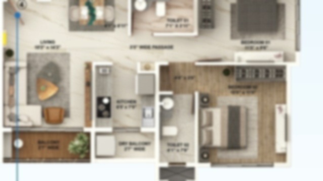 Roha Eva Aria 2 BHK floor plan 615 to 795 sq ft