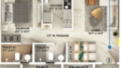 Roha Eva Aria 3 BHK floor plan 910 to 938 sq ft
