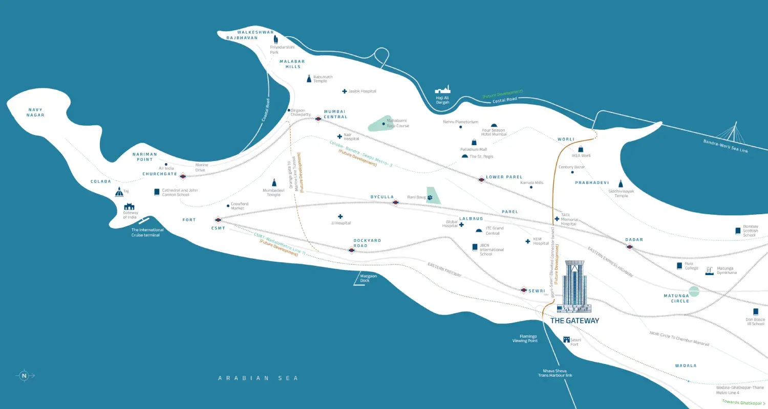 Location Map of L&T The Gateway Sewri