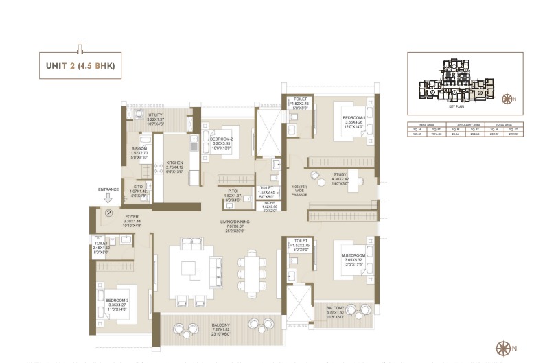 4.5 BHK Sky-Villa Floor Plan